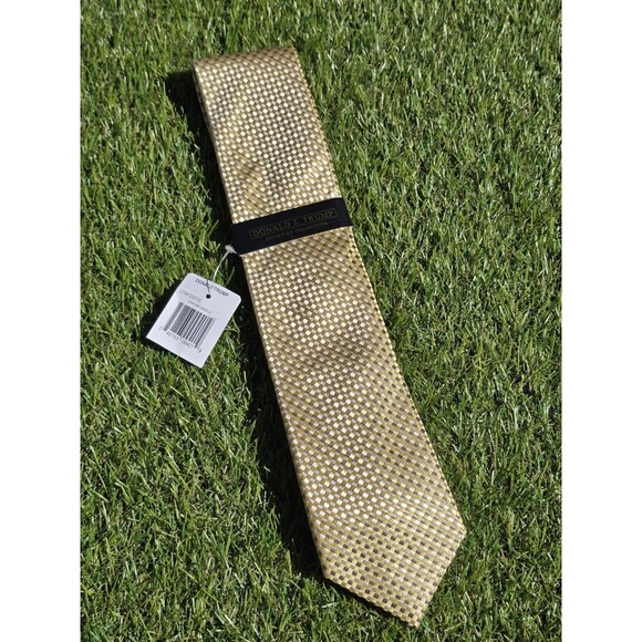 Donald J Trump Signature Collection Mens Yellow Gold Silk Neck Tie New With Tags - Picture 1 of 11
